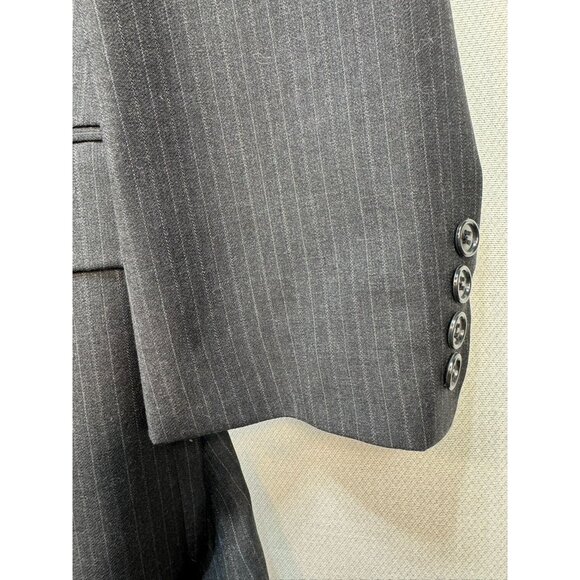 Calvin Klein Mens Pinstripe Wool Blazer 46L Gray - Picture 8 of 13
